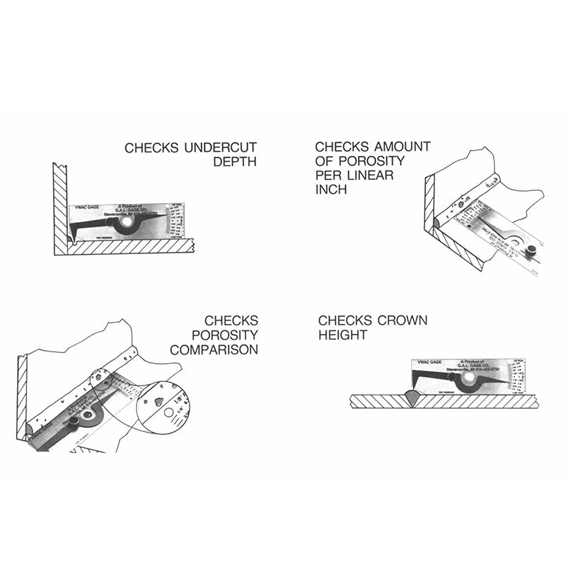V-WAC Welding Gage welding Biting Edge inspection gauge STANDAR inch reading - KiwisLove