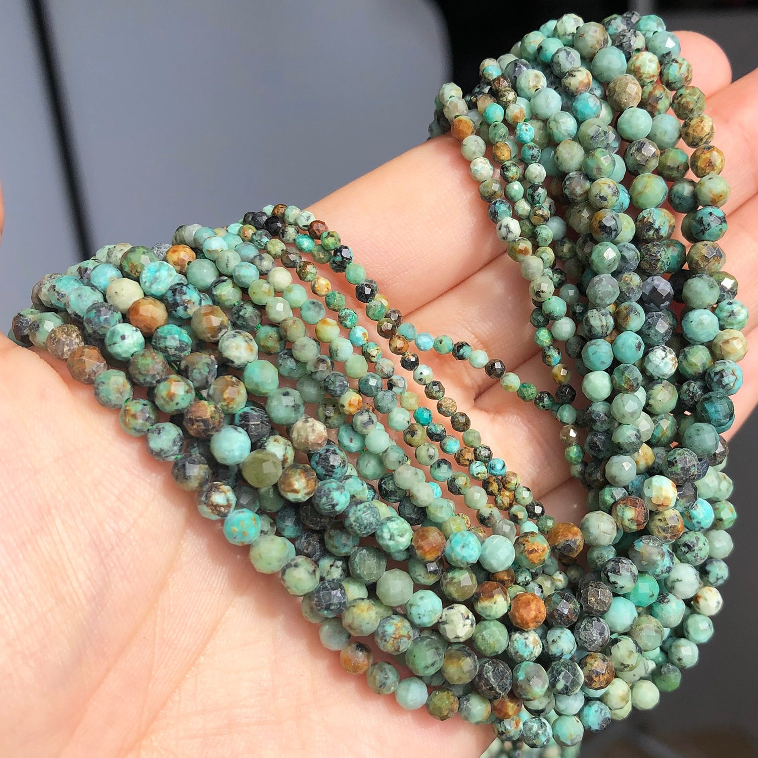 Small Waist Beads 2 3 4mm Natural African Turquoises Loose Stone Beads for Jewelry DIY Making Bracelet Earrings Accessories 15&#39;&#39; - KiwisLove