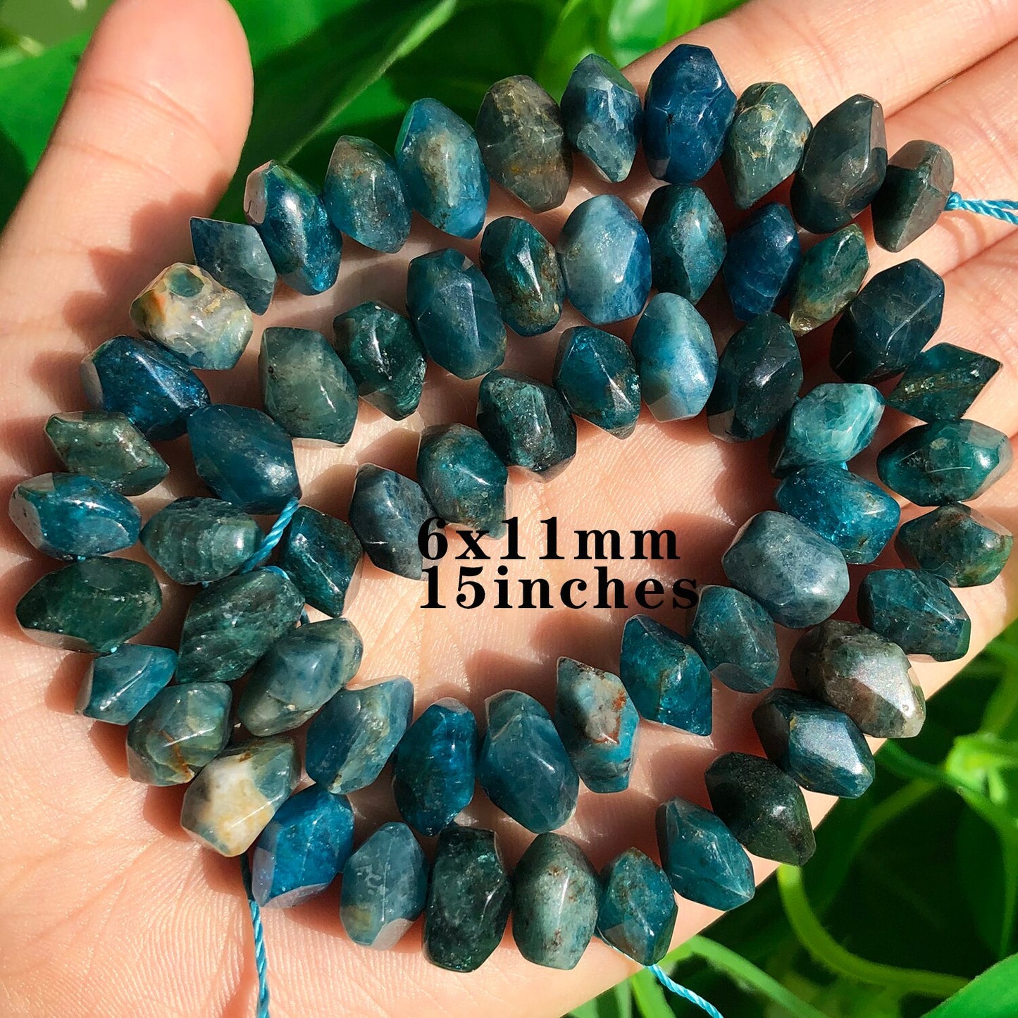 Natural Stone Blue Apatite Gem Beads Round Irregular Faceted Rondelle Loose Beads For Jewelry Making Diy Bracelets Accessories - KiwisLove