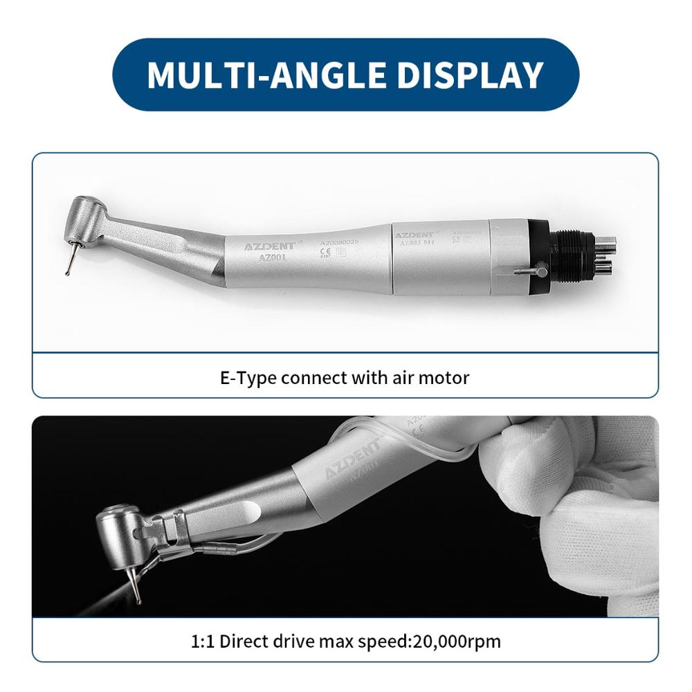 Dental Low Speed Handpiece Kit Contra Angle Straight Air Motor External Water Spray HP Burs - KiwisLove