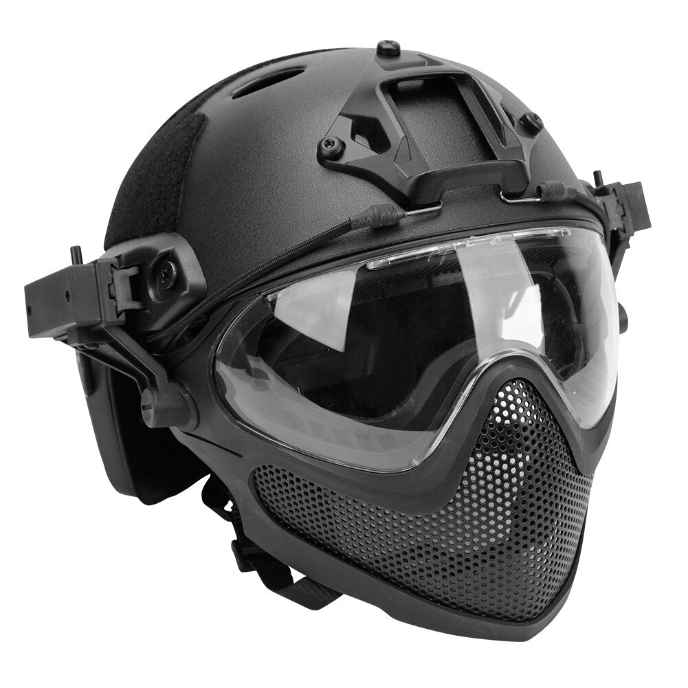 Military Tactical Helmet Hunting Full-Covered Protection Helmet Paintball for Outdoor War Game CS Combat Accessories - KiwisLove