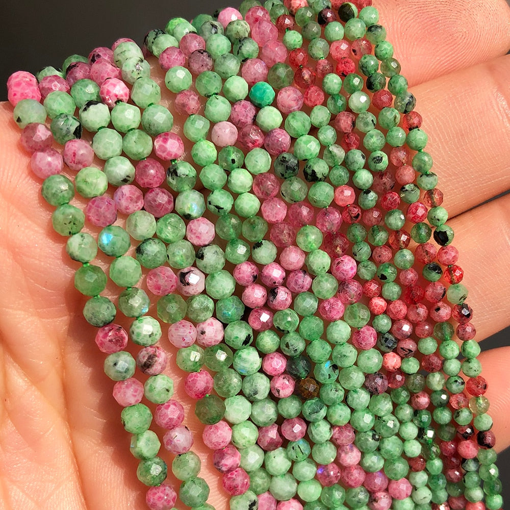 2 3 4mm Faceted Lapis Lazuli Gem Beads Natural Loose Stone Beads for Jewelry Making DIY Bracelet Earrings Accessories 15&#39;&#39;Inches - KiwisLove