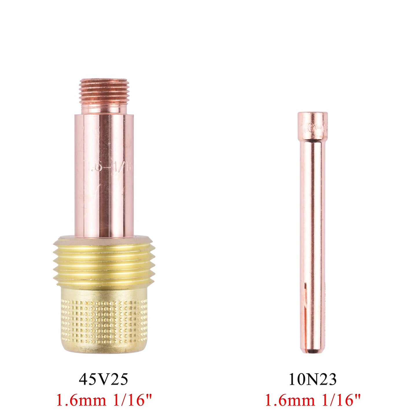 1.0/1.6/2.4/3.2/4.0mm TIG Collet Body Gas Lens Collet 10N22 10N23 10N24 10N25 54N20 45V24 45V25 45V26 45V27 45V28 For WP17 18 26 - KiwisLove