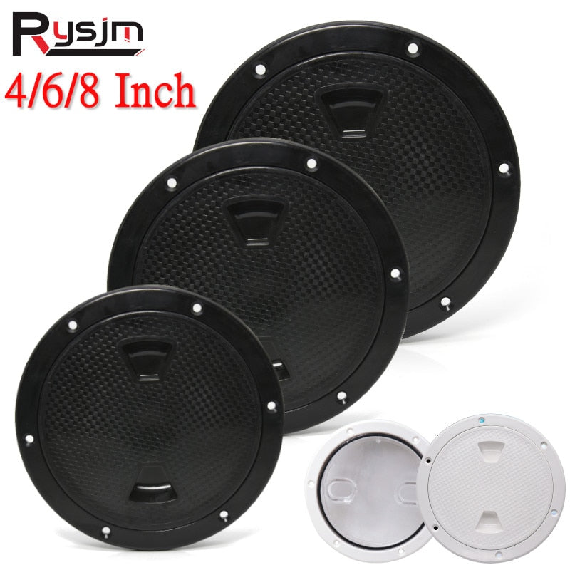 Non-slip 4/6/8 Inch Round Deck Cover Yacht Inspection Hole White Black Hatch Hand Hole Covers Inspection Work Cover Hatch - KiwisLove