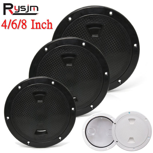 Non-slip 4/6/8 Inch Round Deck Cover Yacht Inspection Hole White Black Hatch Hand Hole Covers Inspection Work Cover Hatch - KiwisLove
