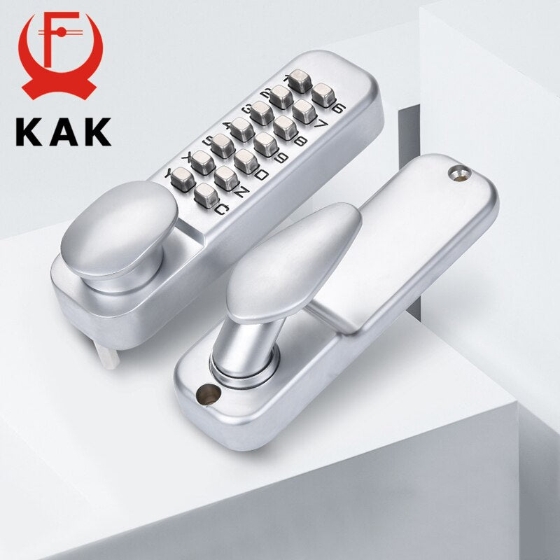 KAK Zinc Alloy Keyless Security Lock Anti-theft Door Lock Hardware Water-proof Mechanical Strongbox Password Safe Lock - KiwisLove