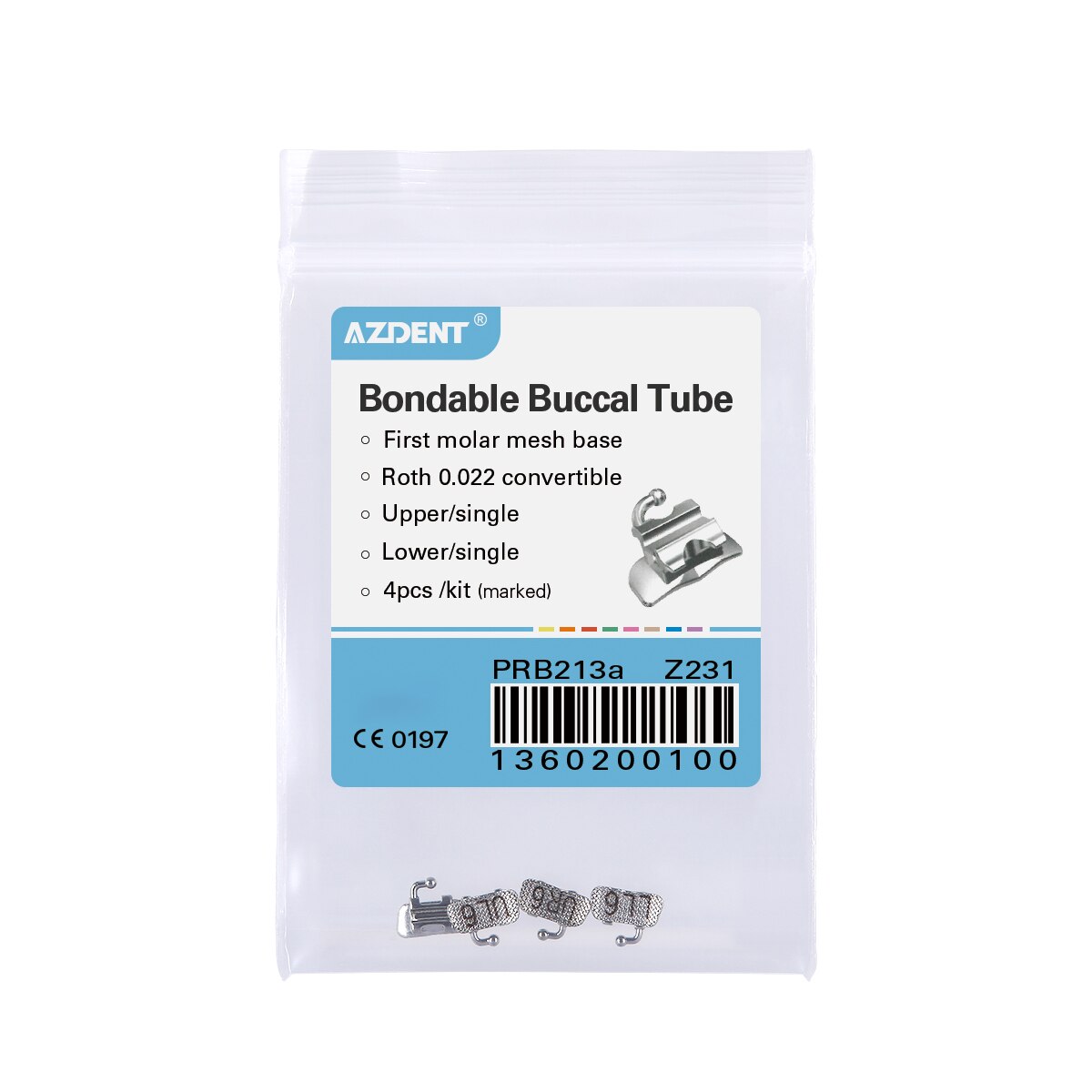 4Pcs/Pack Azdent 1st Molar Bondable Convertible Single MBT / Roth / Edgewise 0.022 Buccal Tube - KiwisLove