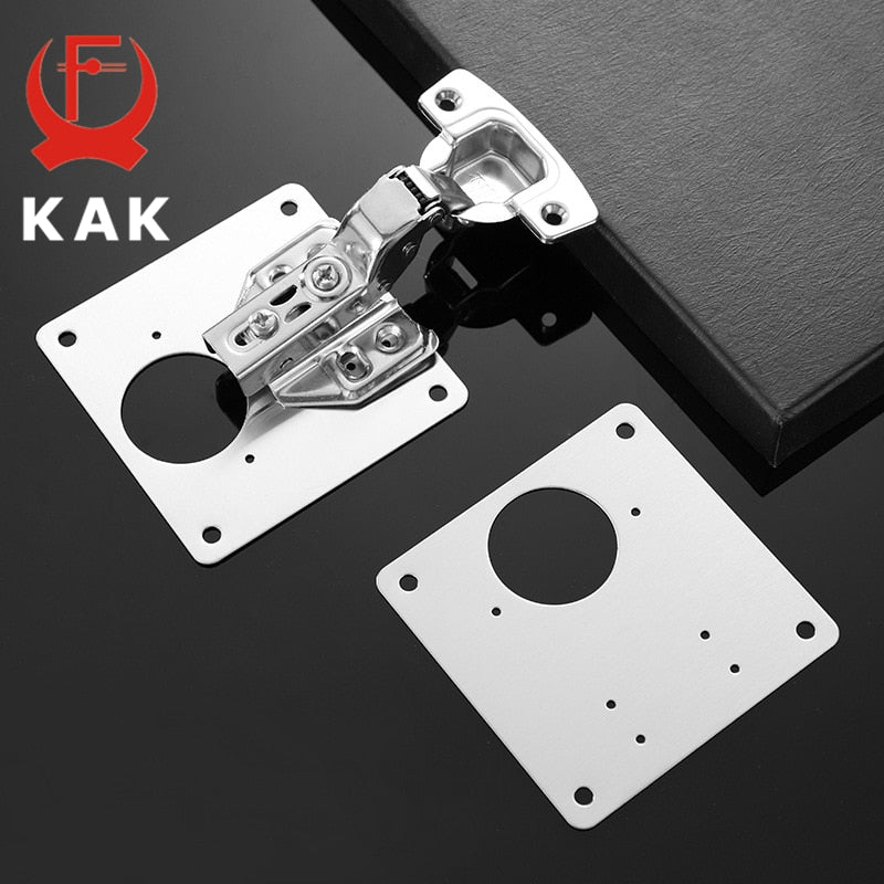KAK Stainless Steel Cabinet Hinge Repair Plate 1-8 Pack Door Hinge Mounted Plate with Screws Furniture Hardware Accessories - KiwisLove