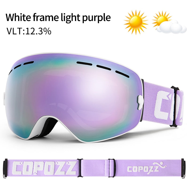 COPOZZ brand ski goggles double layers UV400 anti-fog big ski mask glasses skiing snow men women snowboard goggles GOG-201 Pro - KiwisLove