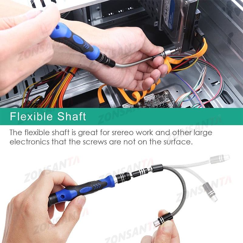 ZONSANTA 60 in 1 Magnetic Screwdriver Set Precision Screw Driver Multi-function Precision Mobile Phone Repair Device PC Camera - KiwisLove