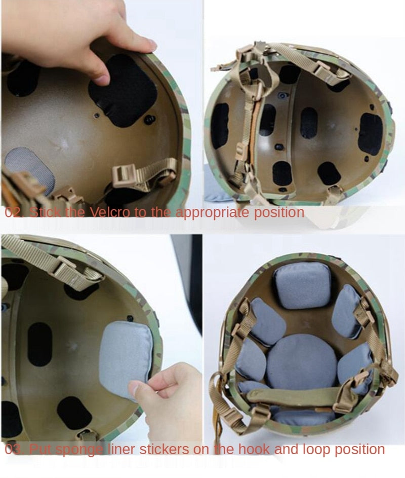 Combat Paintball Airsoft Helmet Pads Universal Foam Soft Cushion Protective 19Pcs/set - KiwisLove