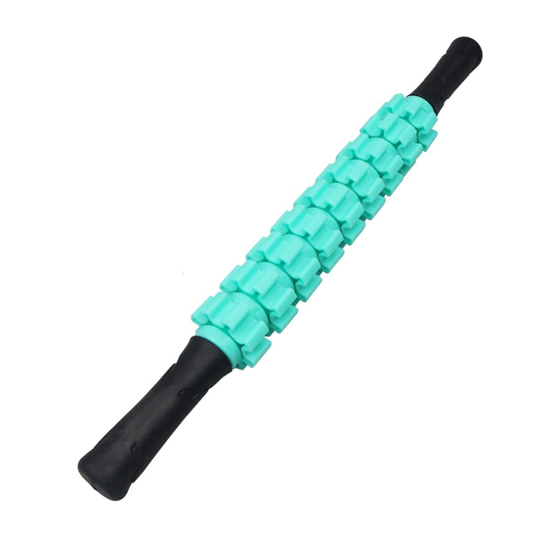 9-Wheel Full Body Muscle Massager Roller Stick Acupressure Trigger Point Recovery Tool Deep Relax Gear Massage Stick - KiwisLove