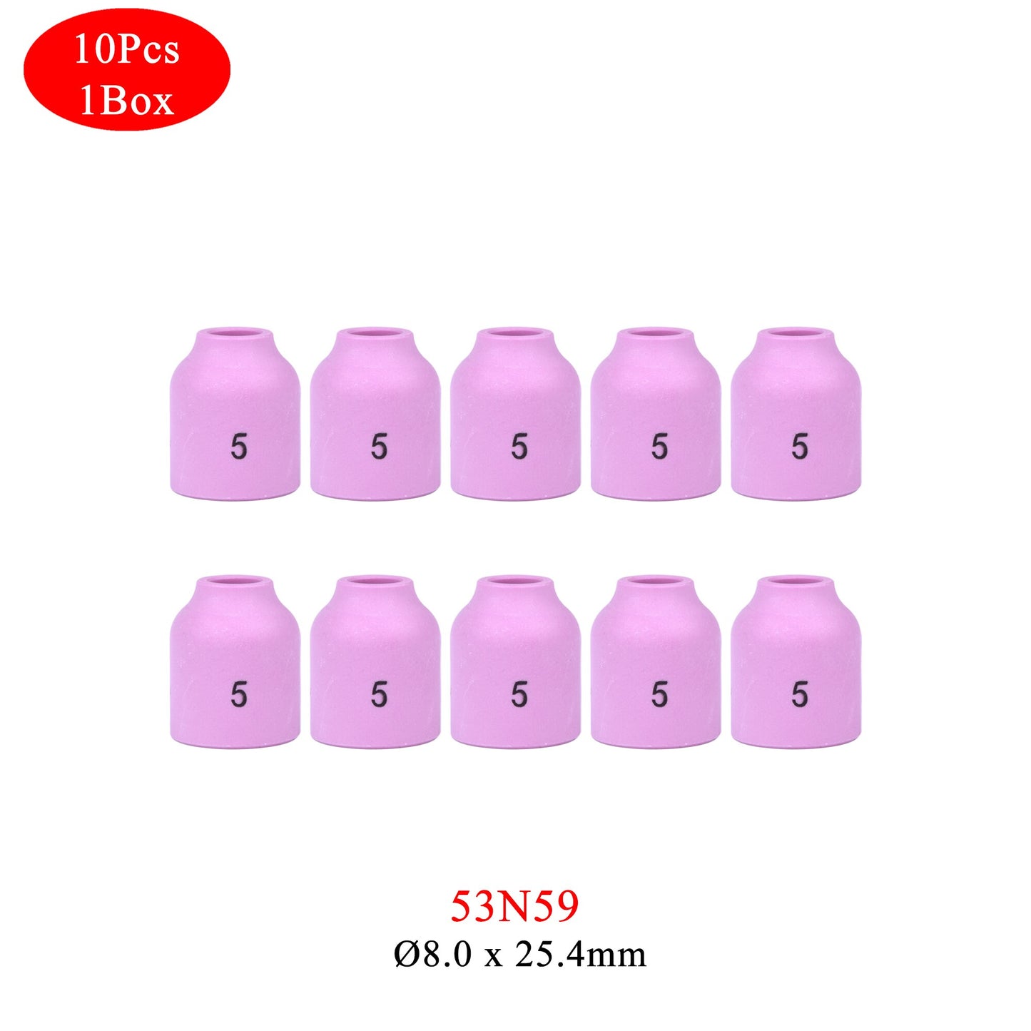 10PCs 25.4mm 53N58 53N59 53N60 53N61 53N61S 35mm  53N58L 53N59L 53N60L 53N61L 53N61SL Alumina Nozzles For TIG WP9/17/18/20/26 - KiwisLove