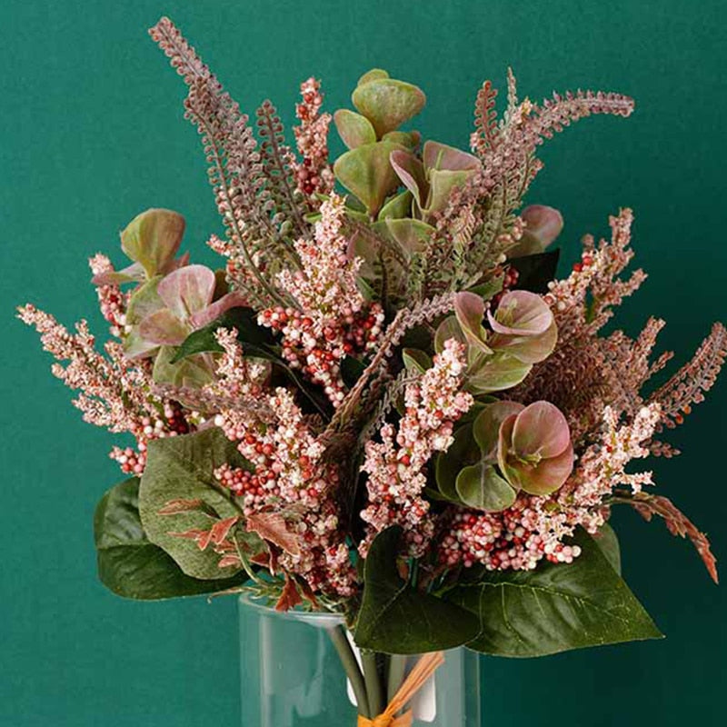 Nordic Cute Foam Artificial Lavender Flowers Wedding Home Decoration Table Autumn Bridal Bouquet High Quality Plastic Fake Plant - KiwisLove