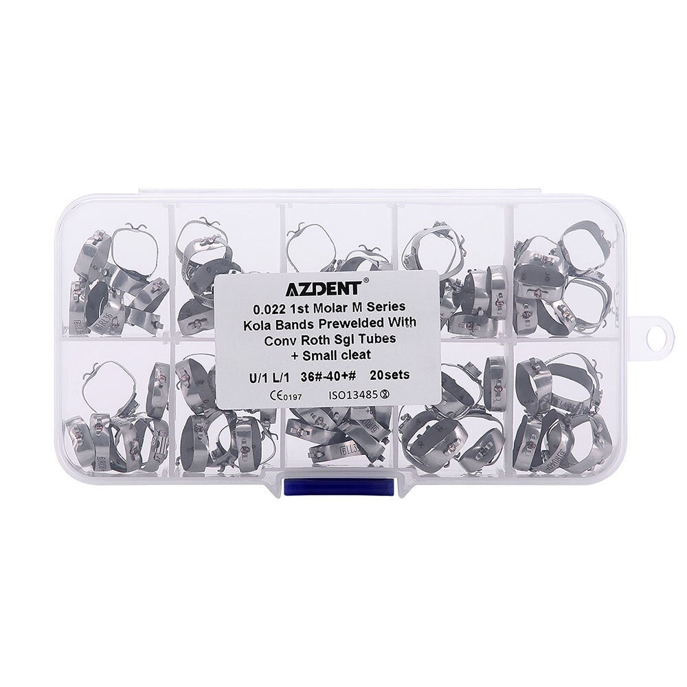 4 PCS/Set,Total 20 Sets  Azdent Dental Orthodontic 1st Molar Bands  M series Bands Prewelded With Buccal Tube Conv - KiwisLove