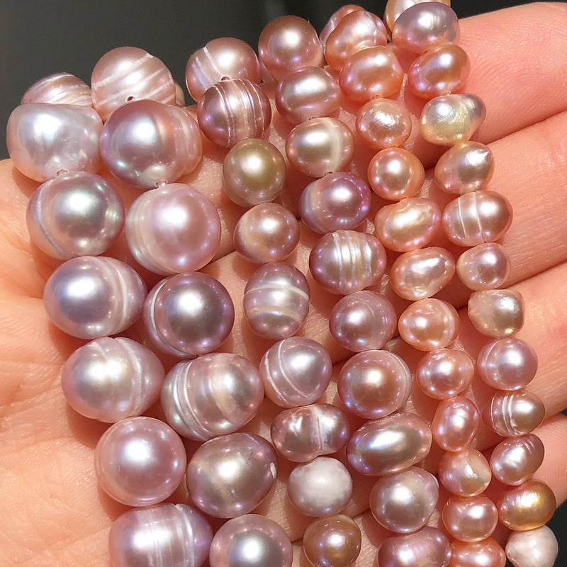 3-9mm Natural Purple Freshwater Pearls Punch Pearl Beads for DIY Women Elegant Necklace Bracelet Jewelry Making 15&#39;&#39; Wholesale