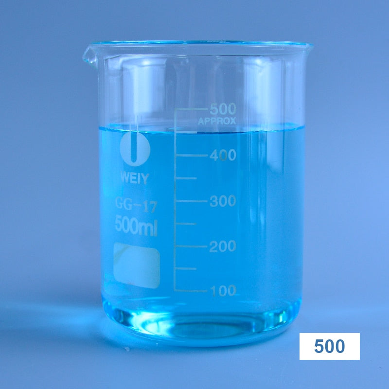Capacity 50ml-3000ml Low Form Beaker Chemistry Laboratory Borosilicate Glass Transparent Beaker flask Thickened with spout - KiwisLove