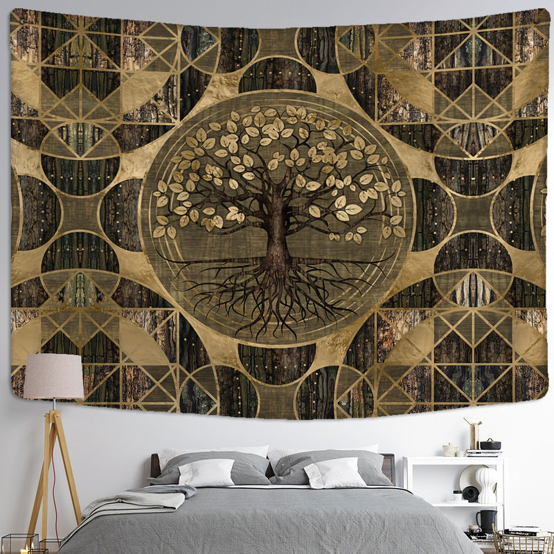 Tree of Life Art Tapestry Wall Hanging Bohemian Yoga Mat Large Size Sheets Psychedelic Witchcraft Hippie Home Decor - KiwisLove