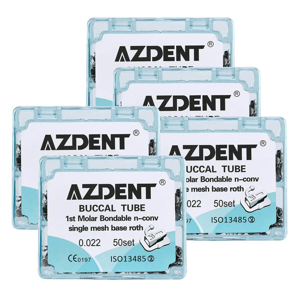 200pcs/Box Azdent Dental Orthodontic Buccal Tube 1st/2nd Molar Bondable N-Convertible Single Mesh Base Roth 0.022 /0.018 - KiwisLove