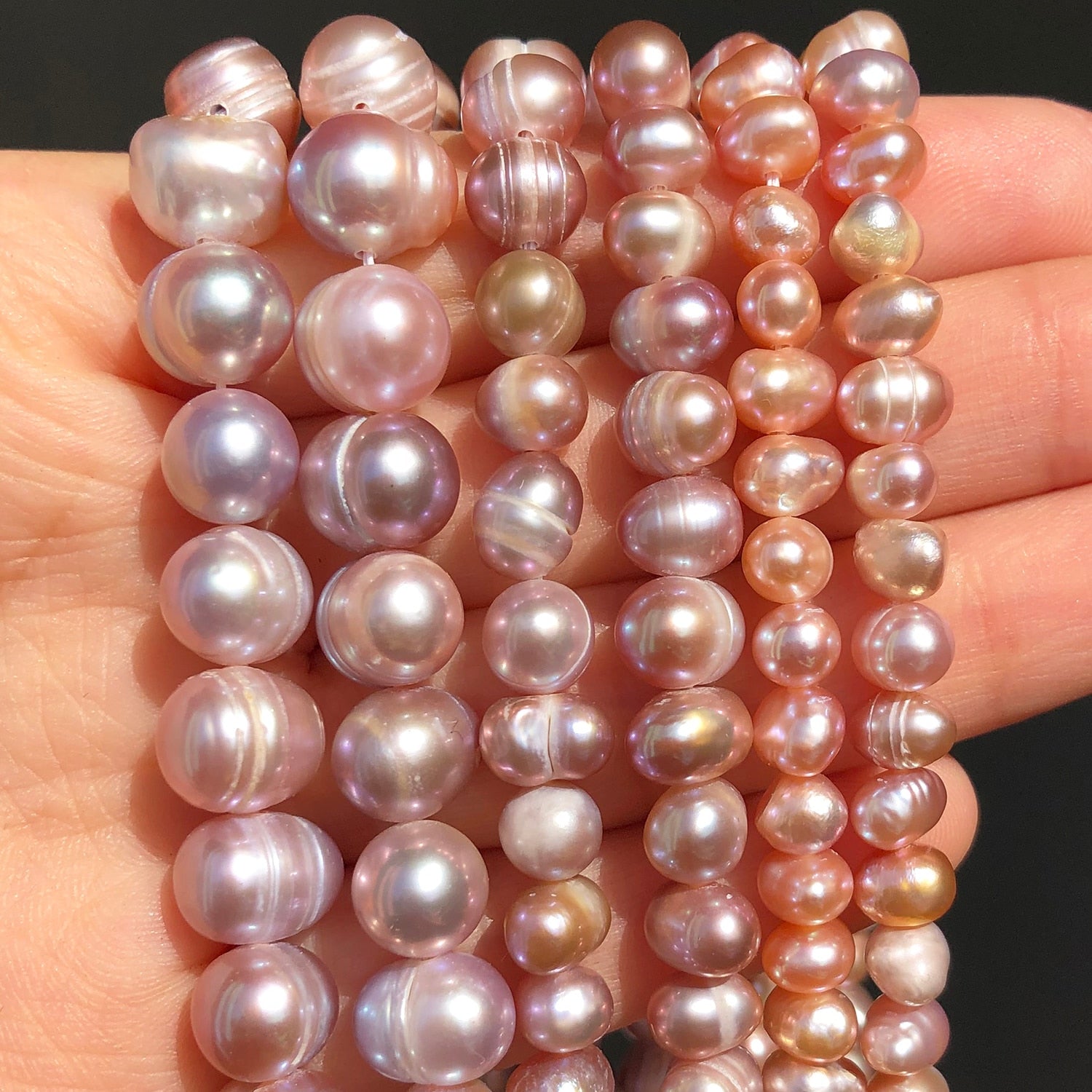 3-9mm Natural Purple Freshwater Pearls Punch Pearl Beads for DIY Women Elegant Necklace Bracelet Jewelry Making 15&#39;&#39; Wholesale - KiwisLove