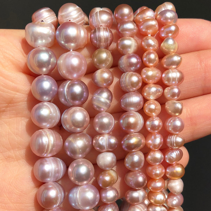 3-9mm Natural Purple Freshwater Pearls Punch Pearl Beads for DIY Women Elegant Necklace Bracelet Jewelry Making 15&#39;&#39; Wholesale