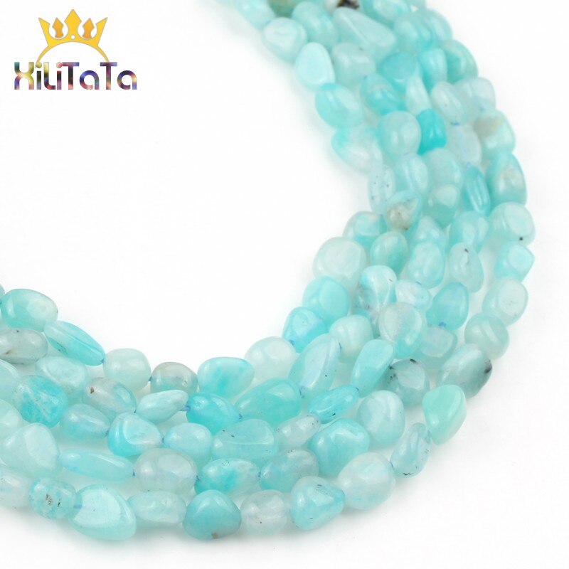 4-7mm Natural Irregular Blue Amazonite Loose Stone Beads For Jewelry Making DIY Necklace Bracelet Ear Studs Accessories 15inches - KiwisLove