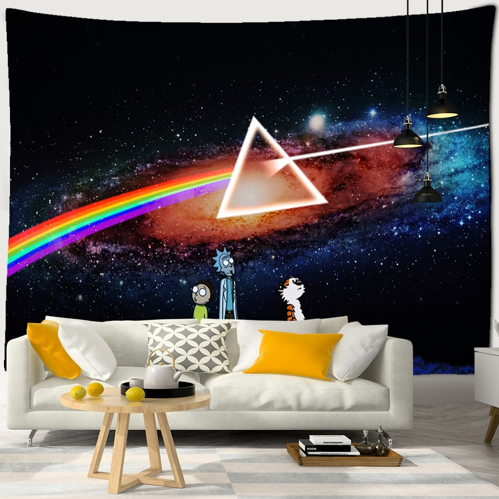 Cartoon Character Starry Sky Tapestry Wall Hanging Astronaut Psychedelic Witchcraft Dormitory Hippie Tapiz Home Decor - KiwisLove