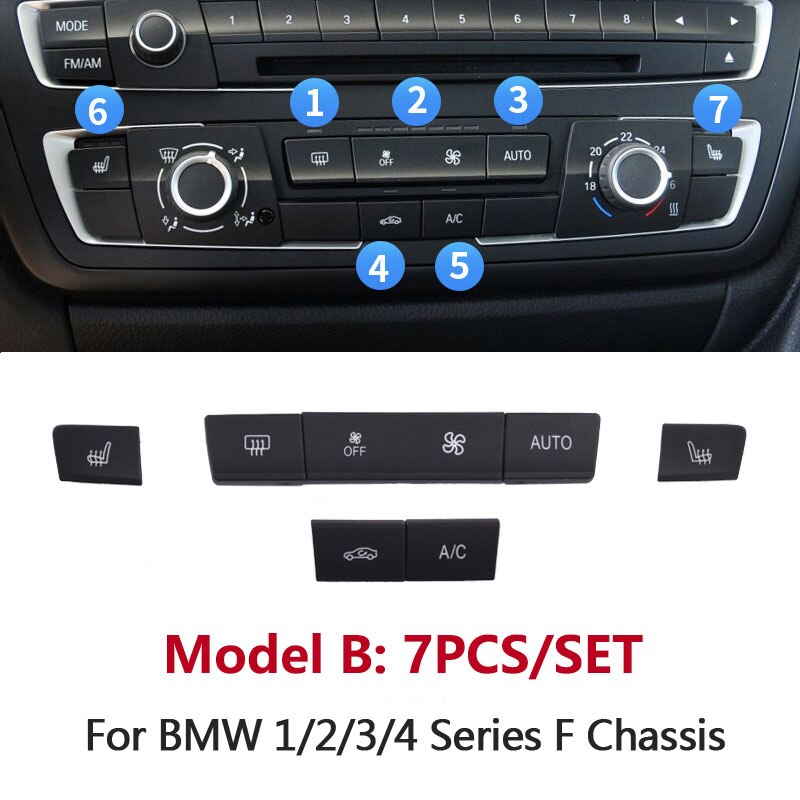 Dashboard Air Conditioning Ventilation Adjust CD Player Control AC Button Repair Kit For BMW F20 F21 F22 F30 F35 F34 F36 F45 F46 - KiwisLove