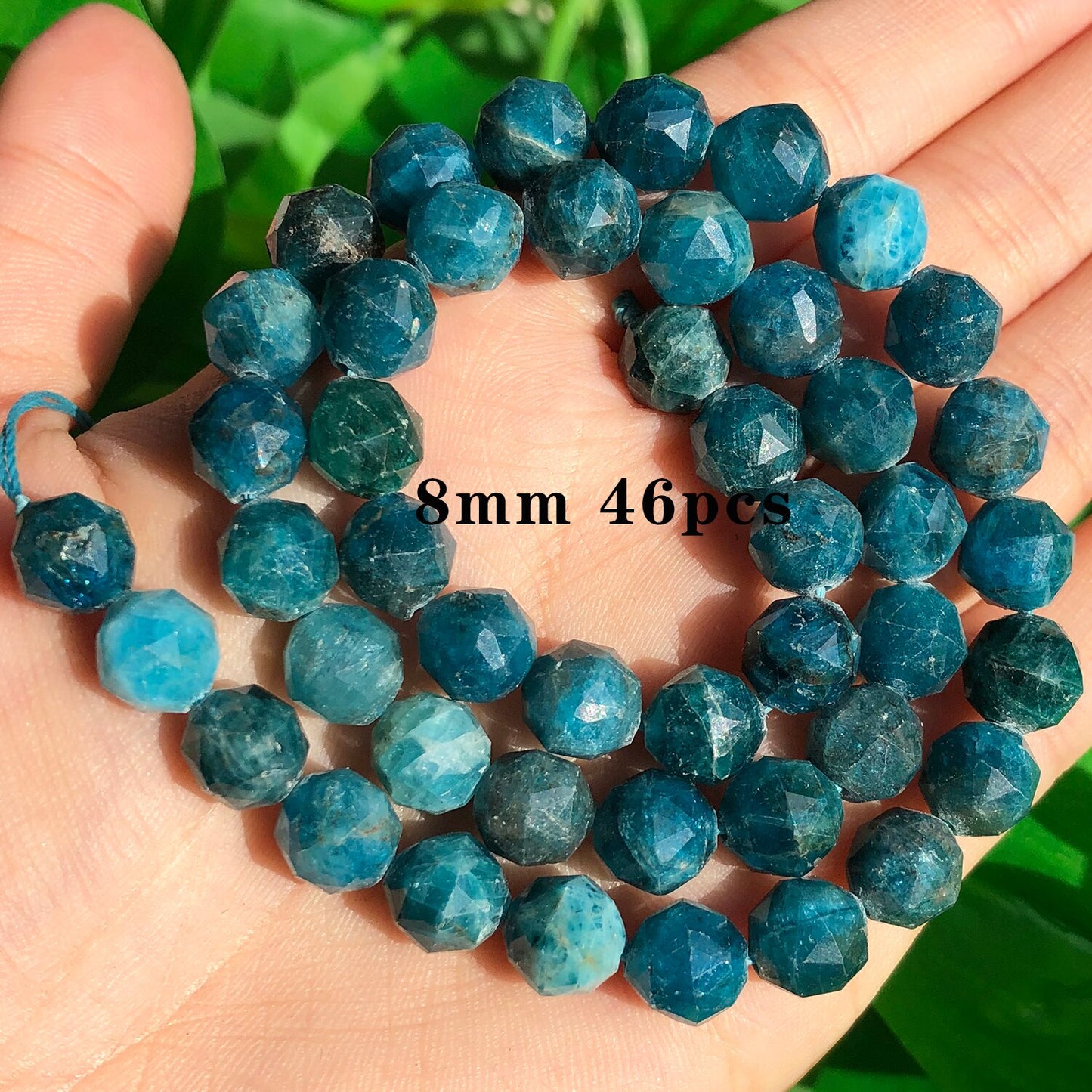 Natural Stone Blue Apatite Gem Beads Round Irregular Faceted Rondelle Loose Beads For Jewelry Making Diy Bracelets Accessories - KiwisLove