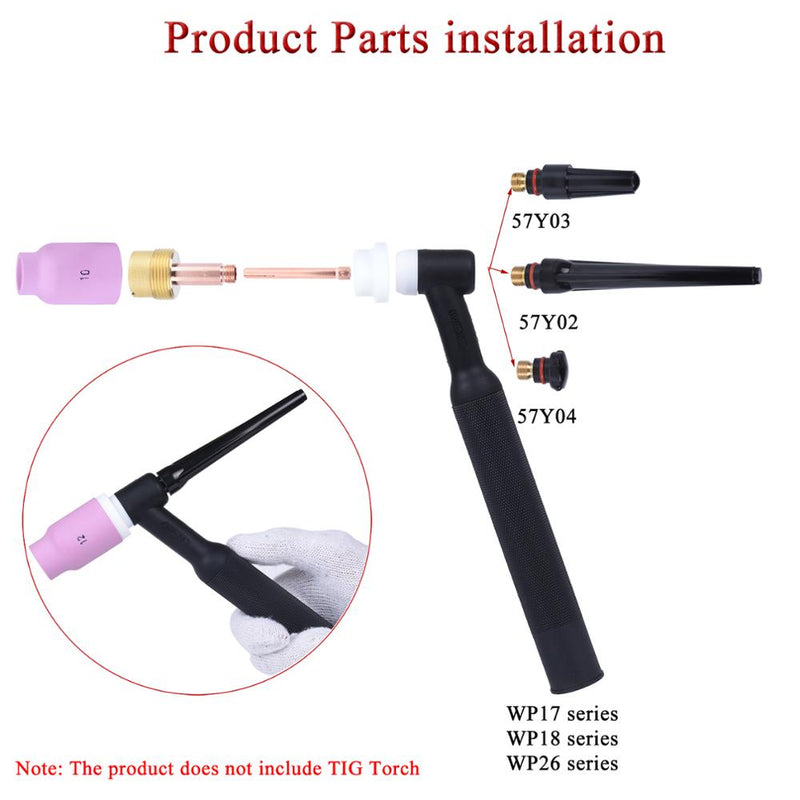 9Pcs TIG Welding Torch Large Long Gas Lens &amp; Alumina Cup For WP17 WP18 WP26 TIG Collet Bodies Spares Kit Practical Accessories - KiwisLove