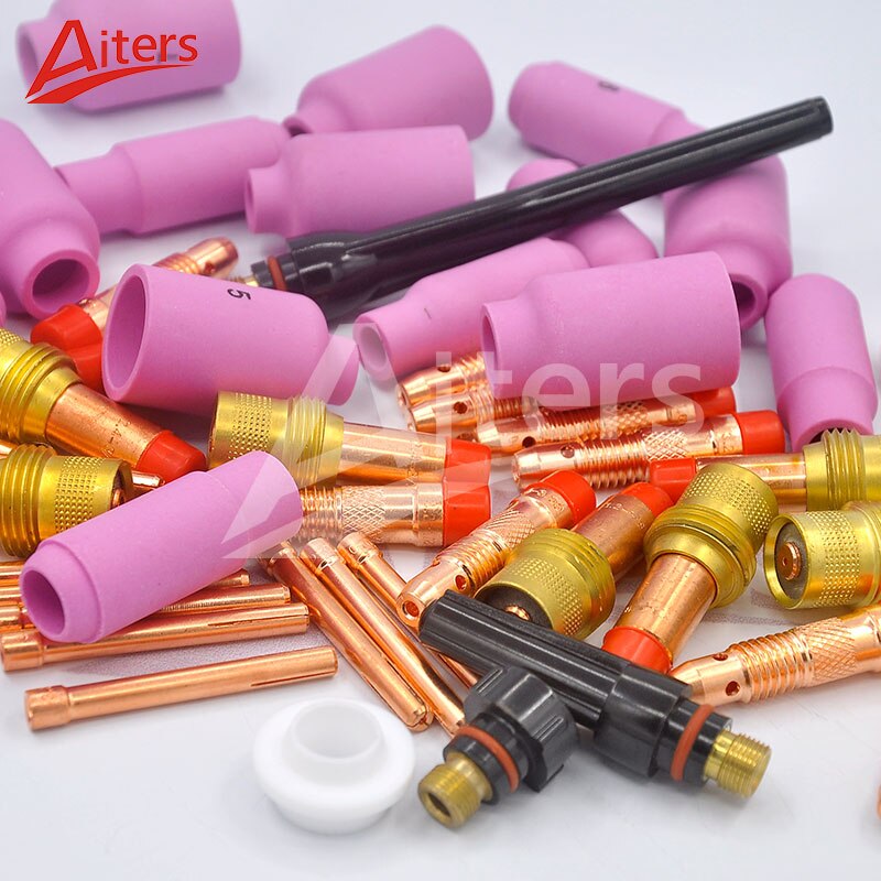 51PCS TIG Welding Torch kit for WP17/18/26 Accessories Ceramic Cup NozzleAlumina Ceramic Nozzle Cup and Collet Body - KiwisLove