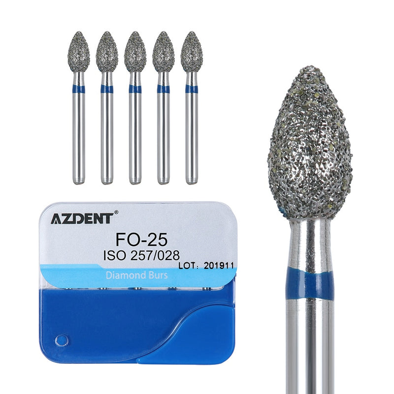 AZDENT 100pcs/20Boxes Dental Diamond Burs Drill for Teeth Porcelain Ceramics Composite Polishing High Speed Handpiece Dia.1.6mm - KiwisLove