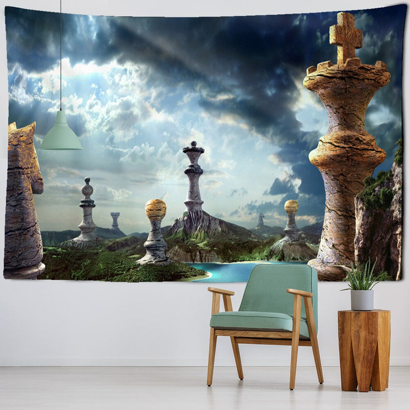 Angel Devil Tapestry Hell Wall Hanging Witchcraft Wall Tapestry Hippie Wall Carpets Dorm Decor Psychedelic Halloween Tapestry - KiwisLove