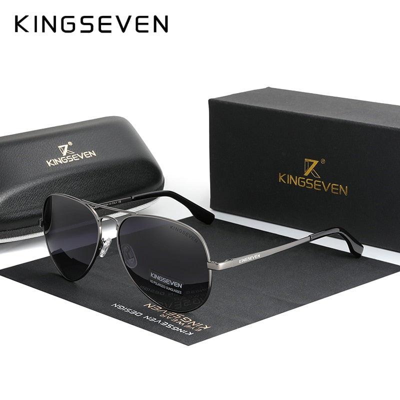 KINGSEVEN Brand Men Aluminum Sunglasses 2022 New Polarized UV400 Mirror Male Sun Glasses Women For Men Oculos de sol 7735 - KiwisLove