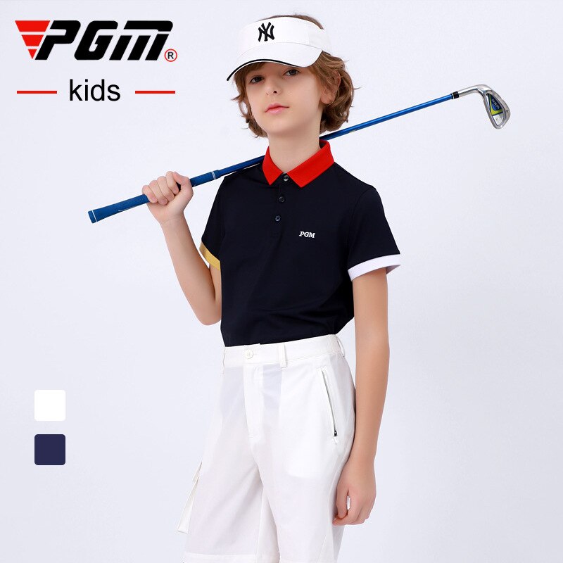 PGM Golf T-shirt Golf Clothing Boys Quick-drying Golf shirts Summer Breathable Elastic Golf Short Sleeved Uniforms YF405 - KiwisLove