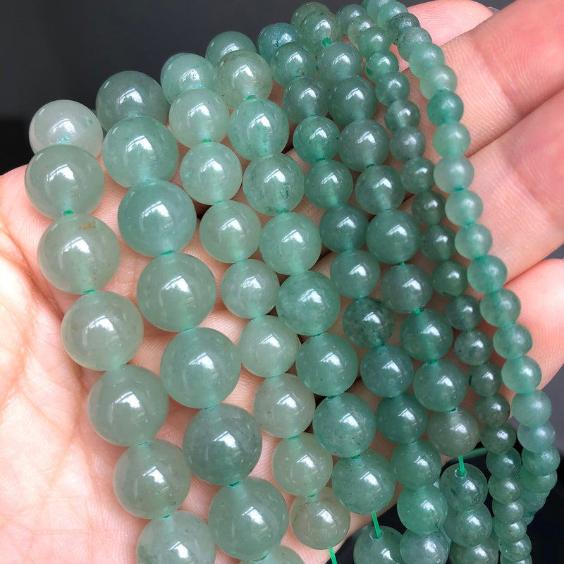 Natural Aventurine Stone Beads Purple Pink Green Jades Minerals Loose Beads For Jewelry Making DIY Bracelet Charm 4 6 8 10 12mm - KiwisLove