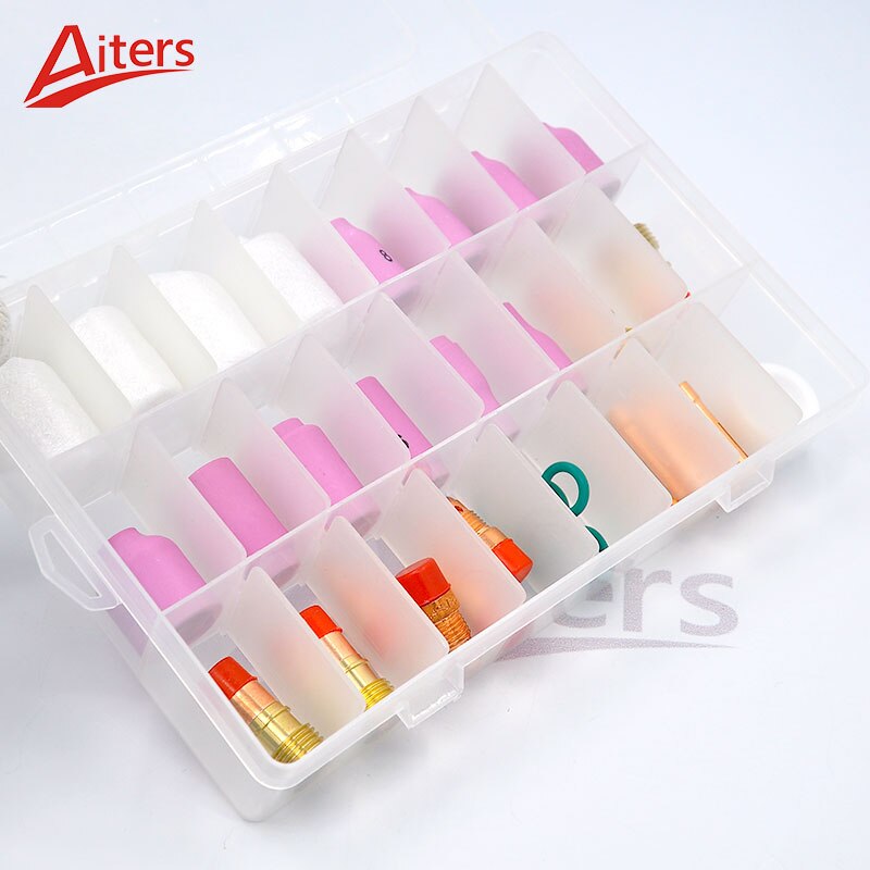 TIG Welding Torch 40PCS For WP-17/18/26 Stubby Gas Lens and Pyrex Glass Cup Collet and Alumina  Nozzle Welding Accessories - KiwisLove