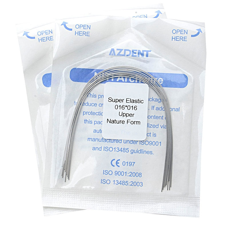 Azdent Dental Super Elastic Niti Arch Wires Rectangular Natural Form Permanent Midline Mark Orthodontic Archwire 10pcs/Pack - KiwisLove