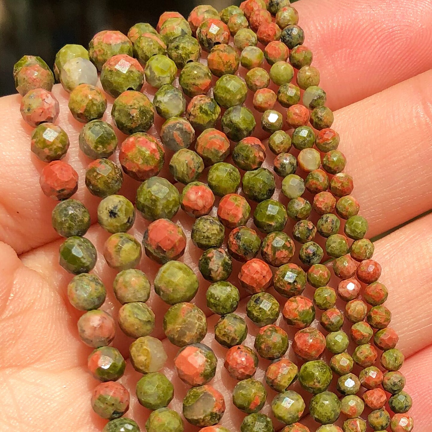 2mm 3mm 4mm Natural Stone Faceted Green Turquoises Amazonite Cat Eye Beads for Beadwork DIY Jewelry Making Bracelet Accessories - KiwisLove