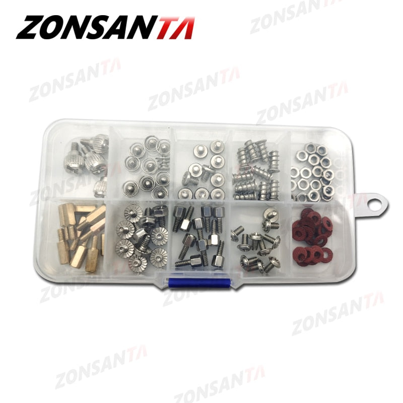 ZONSANTA 114Pcs Computer Screws Accessories DIY Motherboard Set Mounting Hardware Fan Screws Hard Disk Computer Case video card - KiwisLove