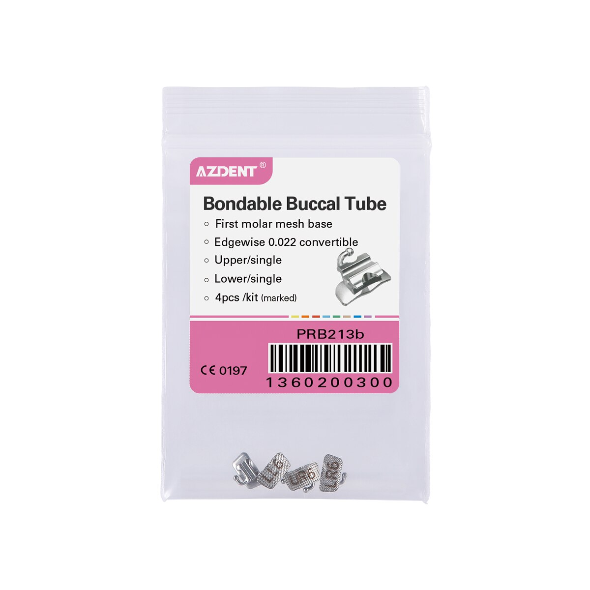 4Pcs/Pack Azdent 1st Molar Bondable Convertible Single MBT / Roth / Edgewise 0.022 Buccal Tube - KiwisLove