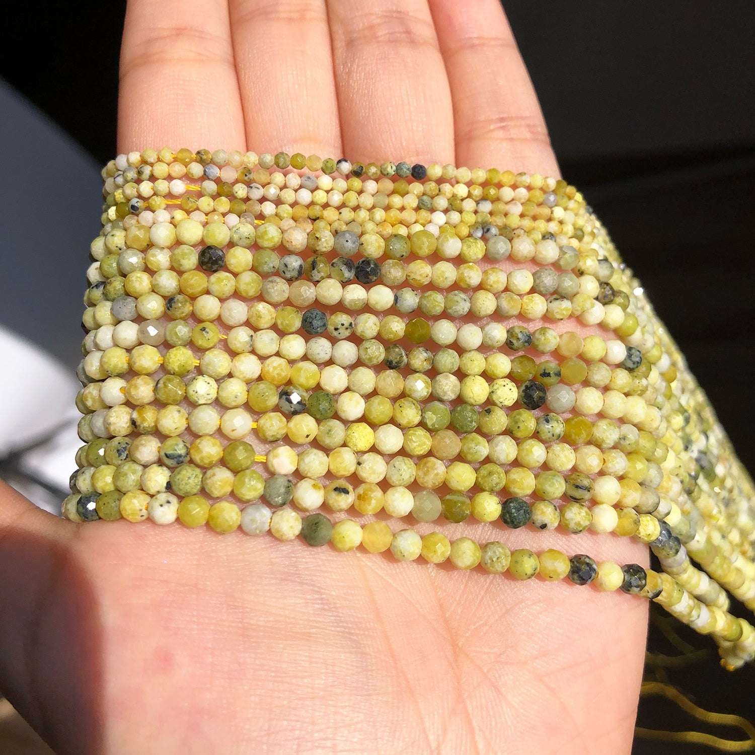 2 3 4mm Faceted Yellow Skin Turquoises Stone Natural Loose Spacer Beads for Jewelry Making DIY Bracelet Earrings Accessories - KiwisLove