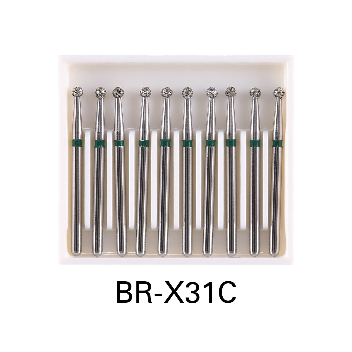 10pcs/Pack AZDENT Dental Diamond Burs Drill Ball Round Type Burs 25mm FG 1.6mm for High Speed Handpiece 450000r/Min - KiwisLove