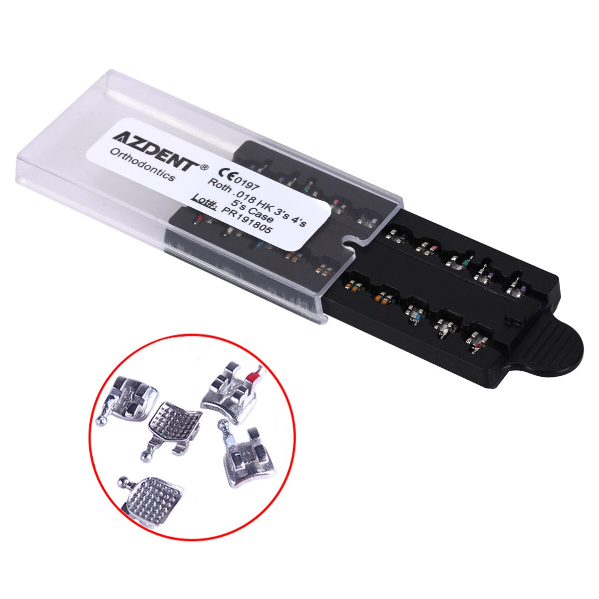 AZDENT 5 Packs Dental Orthodontic Monoblock Metal Bracket Braces Mini Roth/MBT.018/022 345 Hooks 20pcs/Pack - KiwisLove