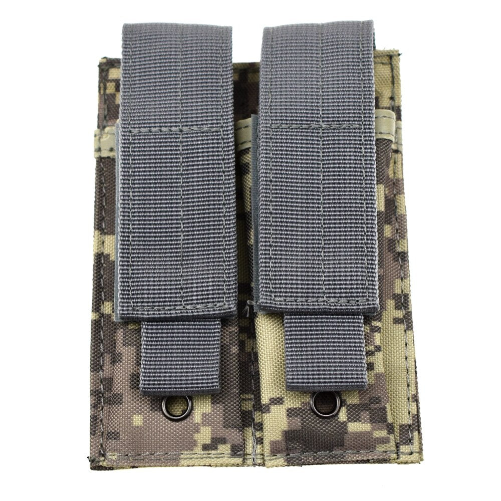 Hunting Airsoft Double Pistol Mag Pouch 5.56 9mm Tactical Molle Magazine Pouch for Outdoor Bag Vest Equipment Accessories - KiwisLove