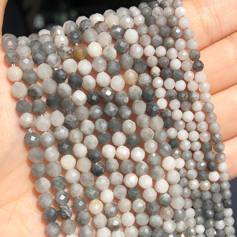 Natural Faceted Hawk&#39;s Eye Gem Stone 3 4mm Loose Spacer Beads for Jewelry DIY Making Bracelet Earrings Accessories 15&#39;&#39;Inches