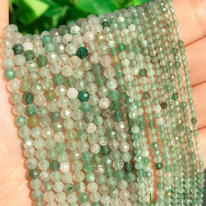 2mm 3mm 4mm Natural Stone Faceted Green Turquoises Amazonite Cat Eye Beads for Beadwork DIY Jewelry Making Bracelet Accessories - KiwisLove