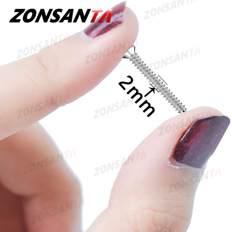 ZONSANTA 400Pcs M2 Cross Flat Head Self Tapping Screw Assortment Kit Wood Thread Nail Screw Sets DIY Countersunk Head Smal Scres - KiwisLove