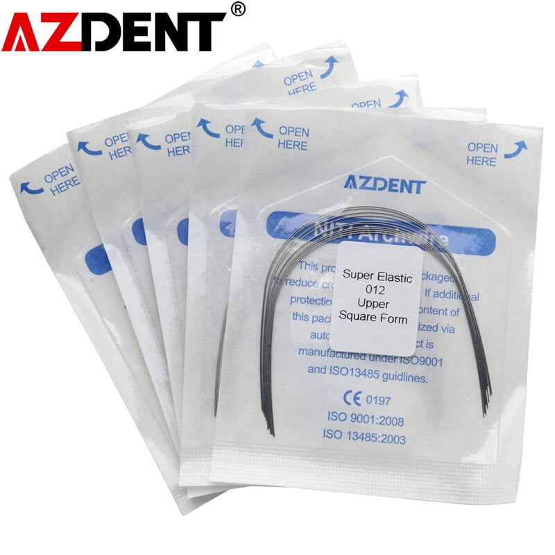 10Pcs/Pack Azdent Super Elastic NITI Arch Wire Round Dental Orthodontics Archwire 3 Shape Square Oval Natural - KiwisLove