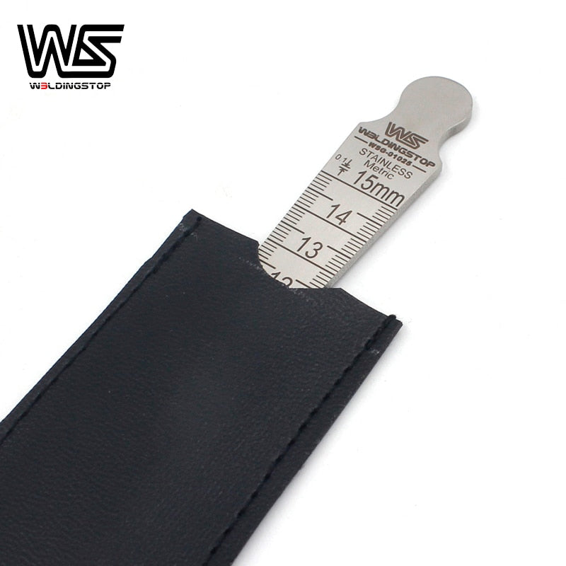 WS Genuine S/S 1-15mm Taper Gauge Feeler Gap Hole slot width gap hole size welding ruler measuring tool - KiwisLove